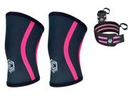 Kit Joelheira Alta Performance 7mm Nc Extreme ( Par ) + Munhequeira (Par) - Preto/Rosa Kit Joelheira Alta Performance 7mm Nc Extreme ( Par ) + Munhequeira (Par) - Preto/Rosa