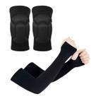 Kit Joelheira Esportiva Vôlei Futsal Skate Handball + Manguito de Proteção Térmica Com Luva