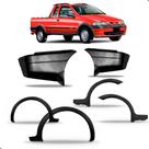 Kit Jogo 04 Molduras Strada 1997 a 2000 Com Par Ponteiras