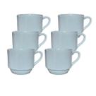 Kit Jogo 10 Xicaras Café/Chá hotel 200ml - Porcelana Branca
