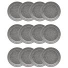 Kit Jogo 12 Pratos Fundos Oxford 20,5 cm Flat Gray em Cerâmica Decorada