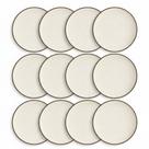 Kit Jogo 12 Pratos Rasos Oxford Flat Duna 26 cm em Cerâmica Decorada Kit Jogo 12 Pratos Rasos Oxford Flat Duna 26 cm em Cerâmica Decorada
