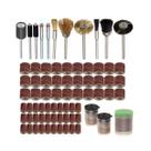 Kit Jogo 166 Acessórios Lixas Discos Escovas Micro Retifica