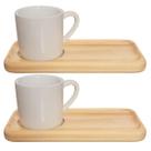 Kit Jogo 2 xícaras/canecas 100ml c/ pires Ret. Pinus