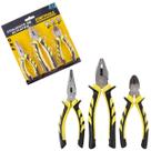 Kit Jogo 3 Alicates Profissional Cabo Emborrachado Alicate Universal Corte e Bico