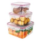 Kit Jogo 3 Potes Hermético Quadrado Silicone Marmita Dieta Transparente BPA Free Euro Home