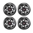 Kit Jogo 4 Calota Aro 13 Prata Preta Fiat Argo Cronos Spider