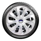 Kit Jogo 4 Calotas Esportiva Velox Prata Aro 13 Ford Fiesta
