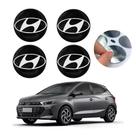Kit Jogo 4 Emblema Adesivo para Calota Hyundai Resinado 48mm