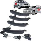 Kit Jogo 4 Maçaneta Externa Porta + Maçaneta Porta Malas + Cilindro Ignição para VW Volkswagen Gol / Parati - 4 Portas -
