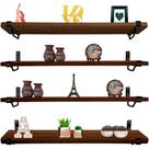 Kit Jogo 4 Prateleiras De Parede Madeira Mdf 60cm x 15cm Preta e Villandry Kit Jogo 4 Prateleiras De Parede Madeira Mdf 60cm x 15cm Preta e Villandry