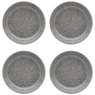 Kit Jogo 4 Pratos Fundos Oxford 20,5 cm Flat Gray em Cerâmica Decorada