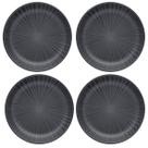 Kit Jogo 4 Pratos Fundos Oxford Preto Onix 20,5 cm Cerâmica Kit Jogo 4 Pratos Fundos Oxford Preto Onix 20,5 cm Cerâmica