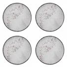 Kit Jogo 4 Pratos Rasos Tramontina Floralis Porcelana 25 cm