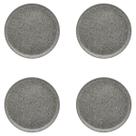 Kit Jogo 4 Pratos Sobremesa Oxford 20 cm Flat Gray em Cerâmica Decorada