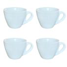 Kit Jogo 4 xícaras Café 80ml Cônica - Porcelana branca