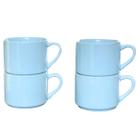 Kit Jogo 4 Xicaras Café/Chá hotel 200ml Semi-Empilháveis- Porcelana Branca