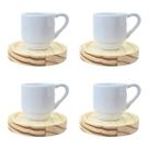 Kit Jogo 4 Xicaras Café hotel 80ml Empilháveis - Porcelana