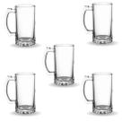 Kit Jogo 5 Canecas Chopp Vidro Cerveja Festa 500ml Congelada