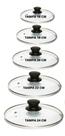 Kit Jogo 5 Tampa De Vidro 16cm 18cm 20cm 22cm E 24cm Kit Jogo 5 Tampa De Vidro 16cm 18cm 20cm 22cm E 24cm