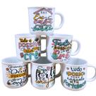 Kit Jogo 6 Canecas 200ml Porcelana - Frases Motivacionais Estampa:Frases Cristã