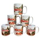 Kit Jogo 6 Canecas 300ml Natal - Porcelana
