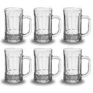 Kit Jogo 6 Canecas Chopp Vidro Cerveja Festa 500ml Congelada