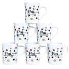 Kit Jogo 6 Canecas Dia Dos Pais Porcelana Café, Cappuccino Tamanho:200ml Kit Jogo 6 Canecas Dia Dos Pais Porcelana Café, Cappuccino Tamanho:200ml