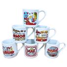 Kit Jogo 6 Canecas Frases Mãe 210ml - Porcelana Kit Jogo 6 Canecas Frases Mãe 210ml - Porcelana