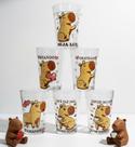 Kit Jogo 6 Copos Americanos de Vidro 180ml com Frases Motivacionais