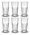 Kit Jogo 6 Copos De Vidro Grosso Resistente 340ml Suco Agua Casa Bar Restaurante Buffet Hotel