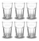 Kit Jogo 6 Copos De Vidro Grosso Resistente 400ml Suco Agua Casa Bar Restaurante Buffet Hotel