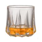 Kit Jogo 6 Copos De Vidro Redondo Whisky Drinks 250ml Gelo Americano Shot Conjunto Retro Cristal Água Bar Diamonds