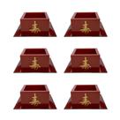 Kit Jogo 6 Copos Sake Saque Massu Pequeno Ideograma Japonês 65ml Vermelho