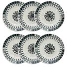 Kit Jogo 6 Pratos Fundos Biona Folk em Cerâmica Decorada 21,5 cm - Oxford