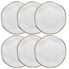 Kit Jogo 6 Pratos Rasos Oxford Ryo Maresia Porcelana 27,5 cm