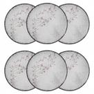 Kit Jogo 6 Pratos Rasos Tramontina Floralis Porcelana 25 cm