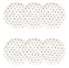 Kit Jogo 6 Pratos Sobremesa Oxford Flat Samambaia 20 cm em Cerâmica Decorada