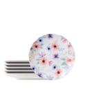 Kit Jogo 6 Pratos Sobremesa Tramontina Floratta Porcelana 21 cm
