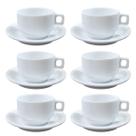 Kit Jogo 6 xícaras Café 100ml empilháveis com pires - Porcelana branca (2) Kit Jogo 6 xícaras Café 100ml empilháveis com pires - Porcelana branca (2)