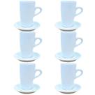 Kit Jogo 6 xícaras Café, Chá 150ml Cônica Alta com pires - Porcelana branca (2)