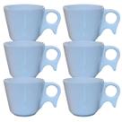 Kit Jogo 6 Xicaras Café/Chá 200ml Cabo Prático - Porcelana Branca Kit Jogo 6 Xicaras Café/Chá 200ml Cabo Prático - Porcelana Branca