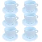 Kit Jogo 6 xícaras Café, Chá 200ml Cônica com pires - Porcelana branca Kit Jogo 6 xícaras Café, Chá 200ml Cônica com pires - Porcelana branca