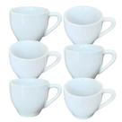 Kit Jogo 6 Xícaras de Café Expresso 75ml em Porcelana Branca Kit Jogo 6 Xícaras de Café Expresso 75ml em Porcelana Branca