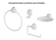 Kit Jogo Acessórios Para Banheiro Herc 4 Peças Branco