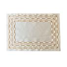 KIt Jogo Americano 2 Unidades Auguri Casa Olea Branco com bordado Dourado 35cm x 50cm