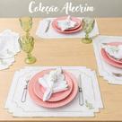 Kit Jogo Americano Alecrim 12 Pçs Souplats Mesa De 6 Lugares Mesa Posta Guardanapo Supla