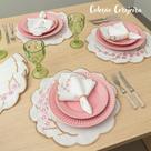 Kit Jogo Americano Cerejeira 12 Pçs Souplats Mesa De 6 Lugares Mesa Posta Guardanapo Supla