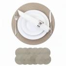 Kit Jogo Americano Redondo Impermeável 38 cm Jantar 12 Peças