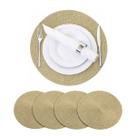 Kit Jogo Americano Redondo Impermeável 38 cm Jantar 4 Peças